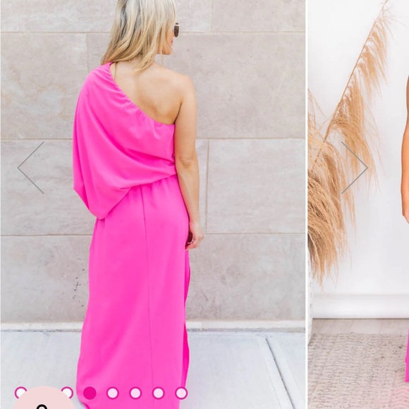 Found My Forever Pink One Shoulder Maxi Dress - Picture 4 of 13